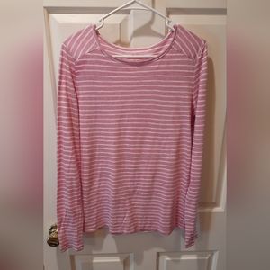 Vineyard Vines Shirt Womans Small Pink White Striped Preppy Beach Resortwear